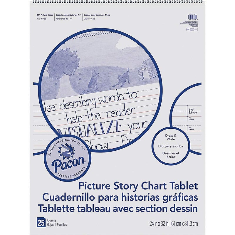 PaconÂ® PACMMK07430 Chart Tablet, Picture Story, 24" x 32", White, 25 Sheets - Image 3